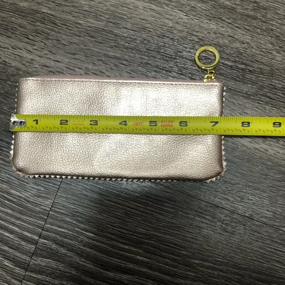 Estée Lauder Rose Gold Metallic Pebbled Cosmetic Bag Pouch New